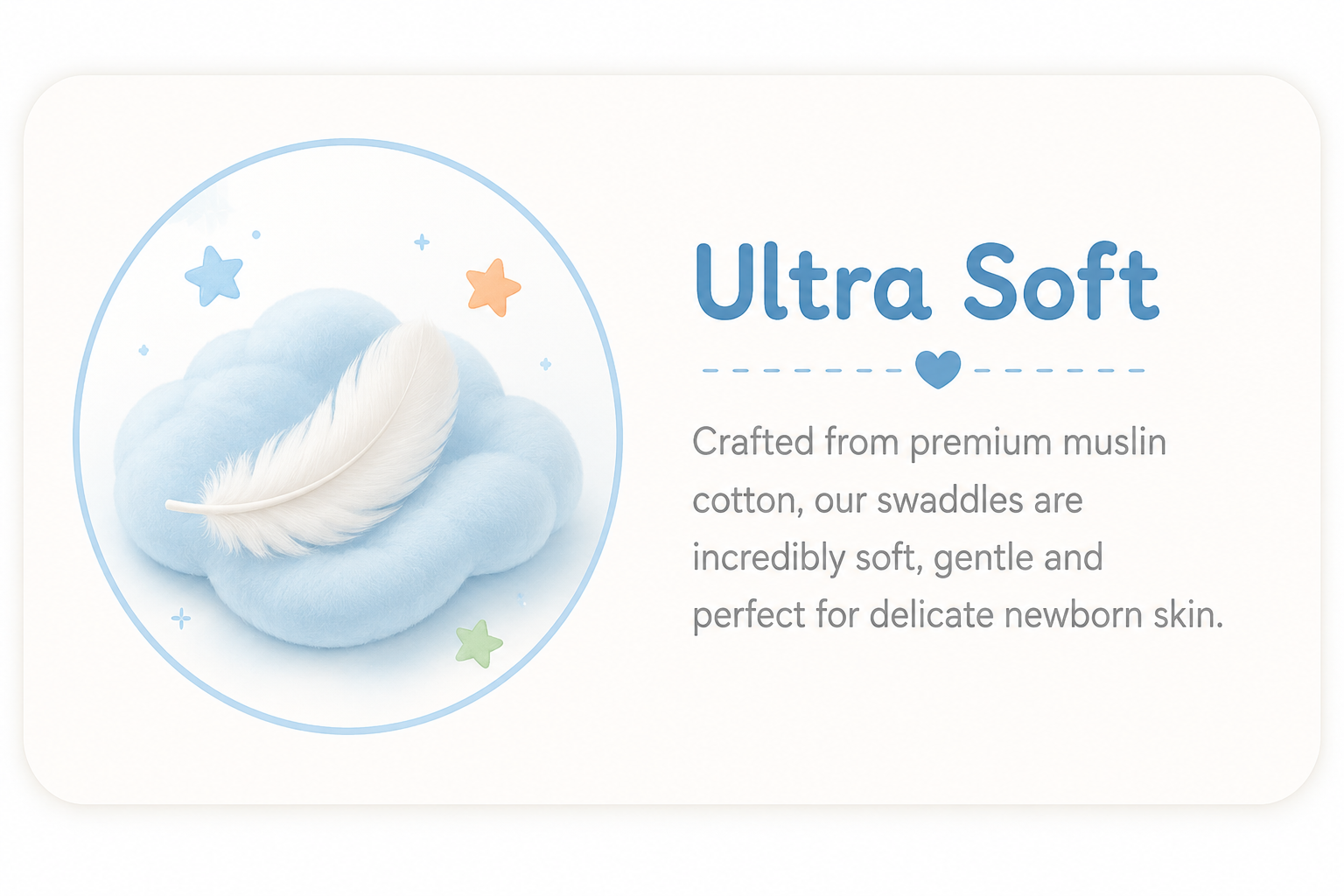 Ultra Soft Muslin Cotton Swaddle with Cloud and Feather Illustration