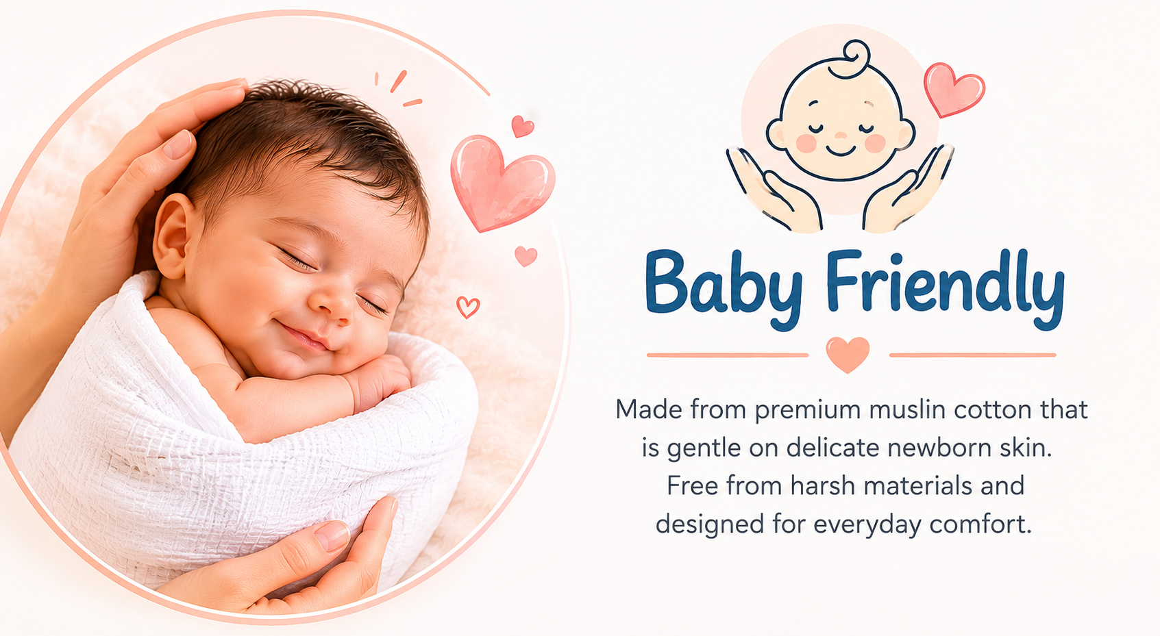 Baby Friendly Muslin Swaddle Made for Delicate Newborn Skin